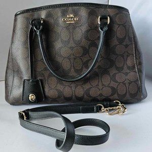 Chocolate Brown Coach Satchel - Monogram